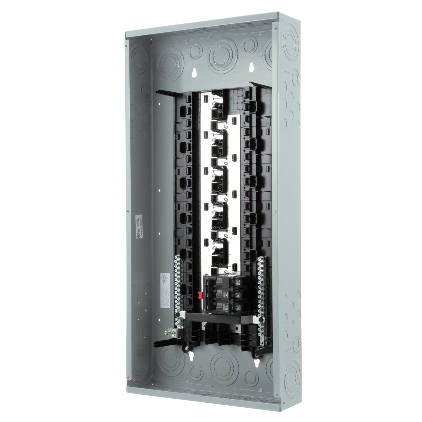 Siemens ES 100-Amp 30-space load center - angle view