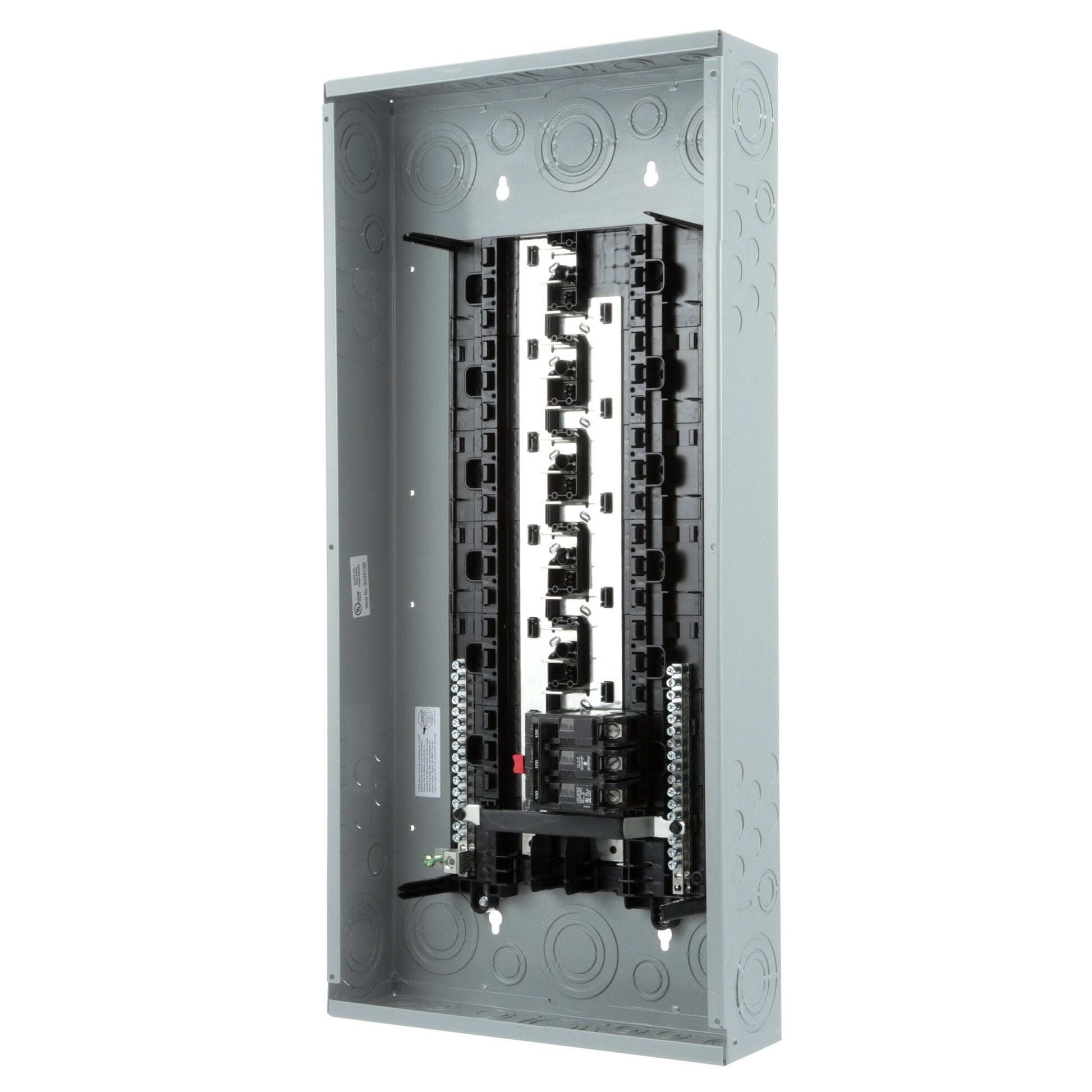 Siemens ES 100-Amp 30-space load center - angle view