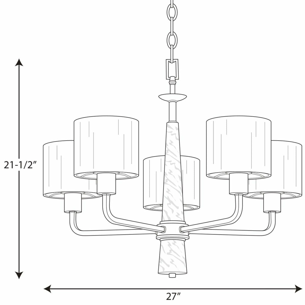 Progress Lighting Palacio 5-Light Gold Transitional Chandelier