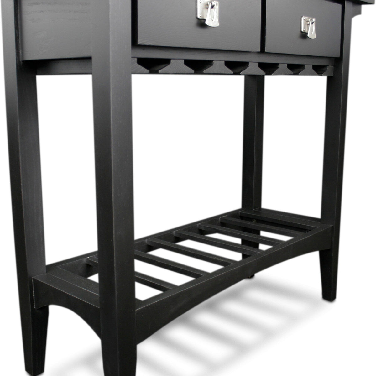 Leick Home 5-Bottle Black Wood Wine Cabinet