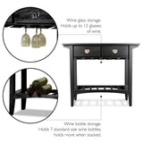 Leick Home 5-Bottle Black Wood Wine Cabinet