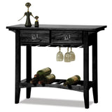 Leick Home 5-Bottle Black Wood Wine Cabinet