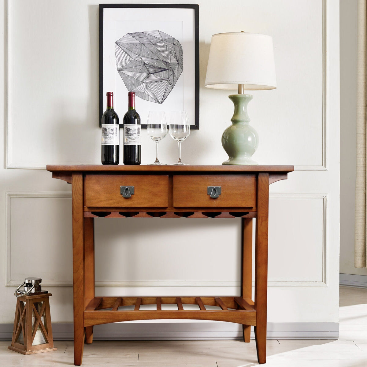 Leick Home 5-Bottle Russet Wood Wine Cabinet