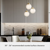 Hunter Hepburn 3-Light Painted Modern Brass Mid-century Globe LED Mini Hanging