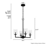 Hunter Kerrison 4-Light Satin Black Transitional Led Chandelier