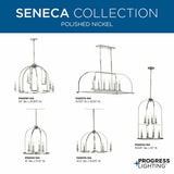 Progress Lighting Seneca 9-Light Polished Nickel Farmhouse Chandelier