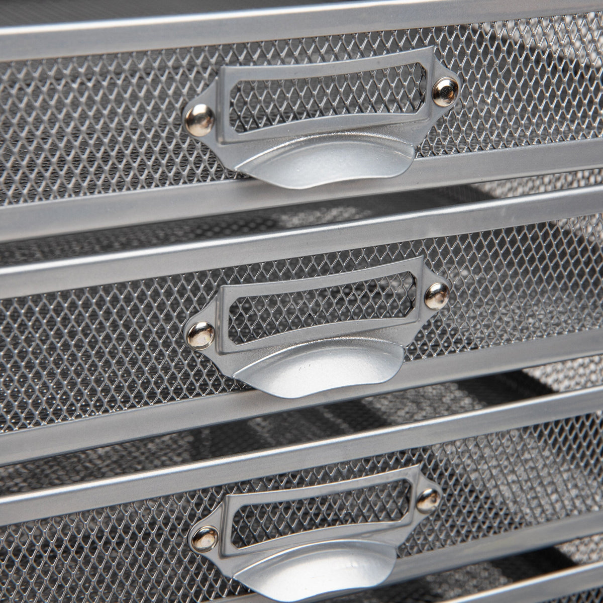 Mind Reader Silver Metal Mesh Desk Organizer with Pull-Out Drawers - Modern Design, Versatile and Easy to Organize