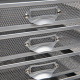 Mind Reader Silver Metal Mesh Desk Organizer with Pull-Out Drawers - Modern Design, Versatile and Easy to Organize