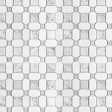 Elida Ceramica Astor Lane Marble 12-in x 12-in Polished Basketweave Mosaic Floor and Wall Tile, 0.88-sq ft per Piece