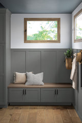 Diamond Express Jamestown 42-in W x 42-in H x 24-in D Moonstone Gray Diagonal Corner Wall Fully Assembled Plywood Cabinet (Recessed Panel Square Style)