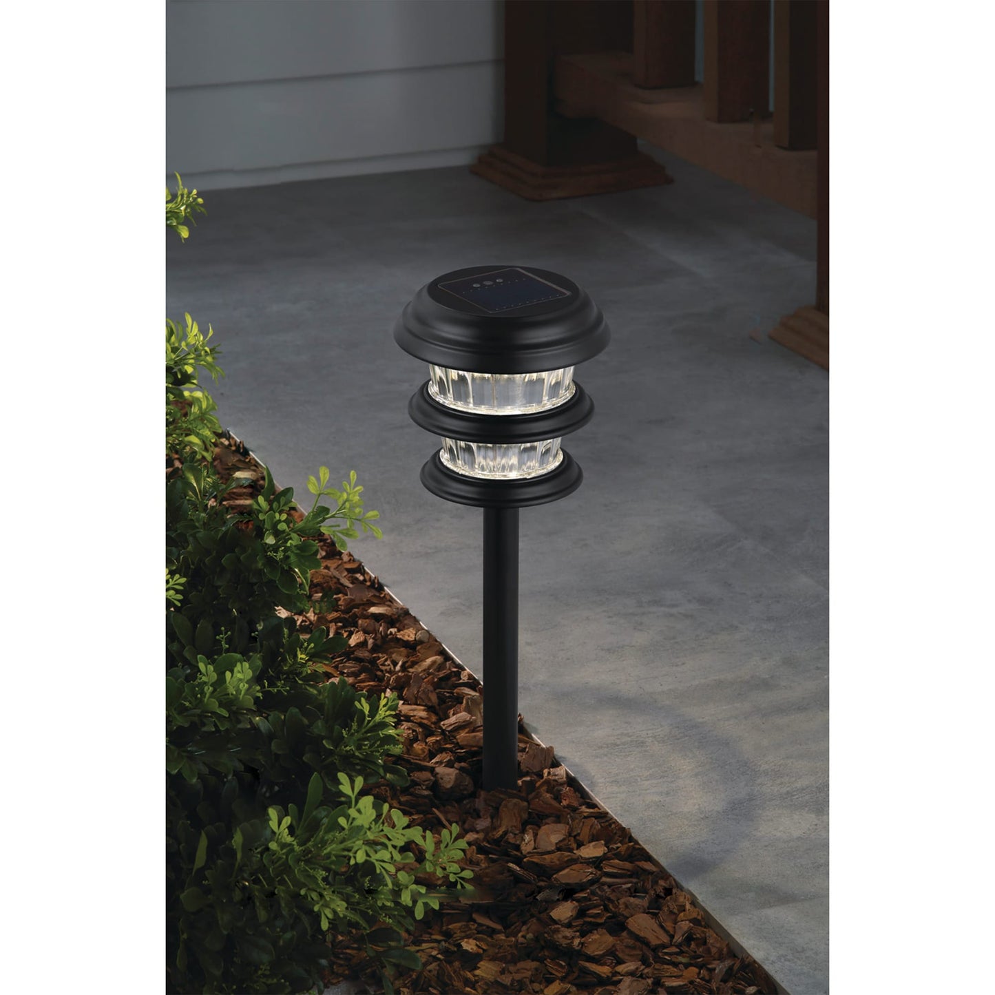 Portfolio 4-Pack 8x Brighter (9.6-Lumen) Black Solar Integrated LED Path Light