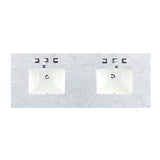 Carrara 60 in. W Marble Single Basin Vanity Top in Carrara White with White Basin - Super Arbor