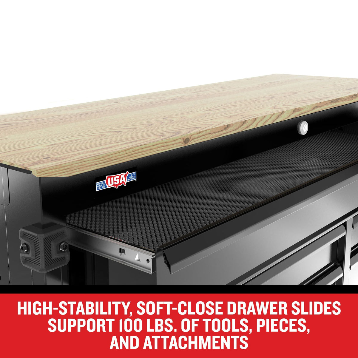 CRAFTSMAN Premium 2000 Series 51.2-in L x 39.5-in H 8-Drawer Rolling Black Wood Work Bench