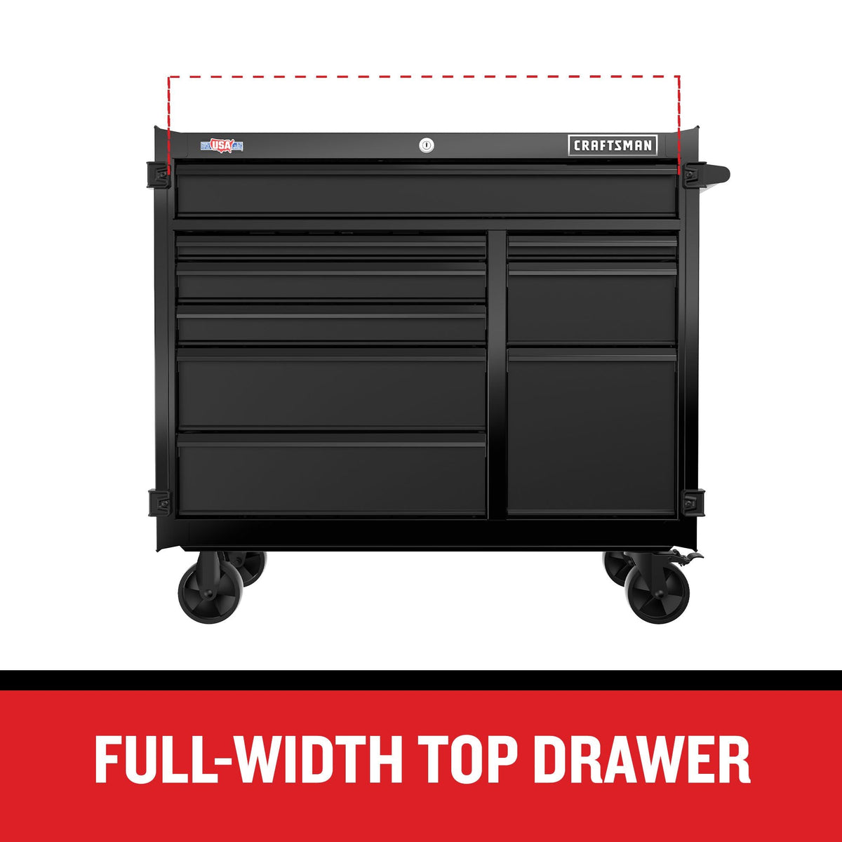 CRAFTSMAN Premium 2000 Series 41-in W x 39.5-in H 9-Drawer Steel Rolling Tool Cabinet (Black)
