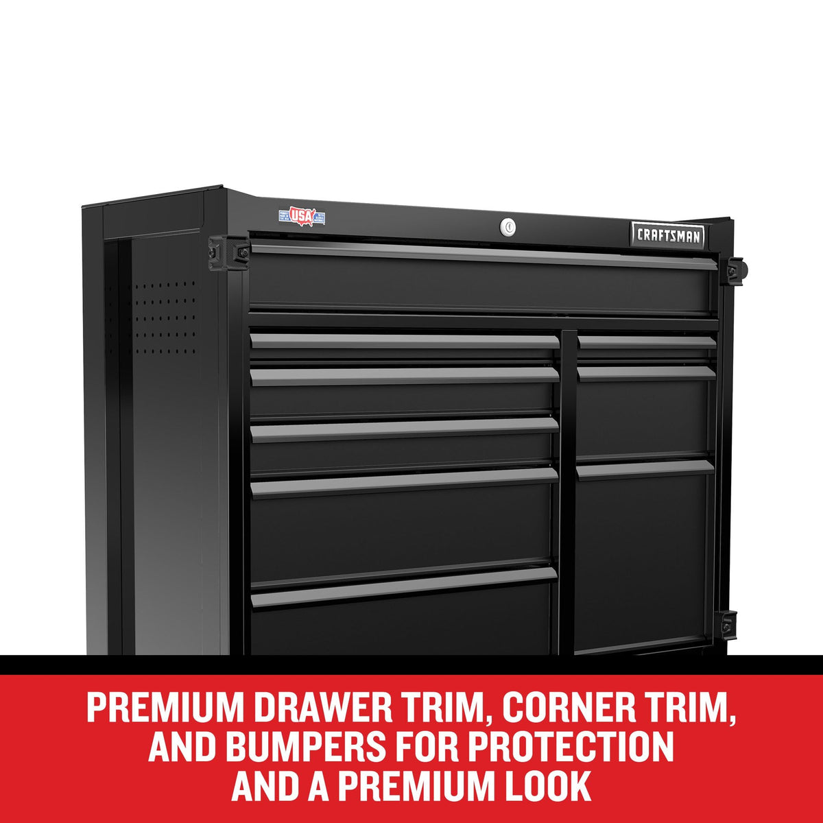 CRAFTSMAN Premium 2000 Series 41-in W x 39.5-in H 9-Drawer Steel Rolling Tool Cabinet (Black)