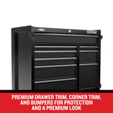 CRAFTSMAN Premium 2000 Series 41-in W x 39.5-in H 9-Drawer Steel Rolling Tool Cabinet (Black)