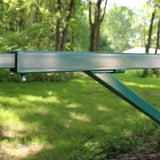 FIRST DEFENSE 11.76-ft x 2.37-ft Green Steel Driveway Gate