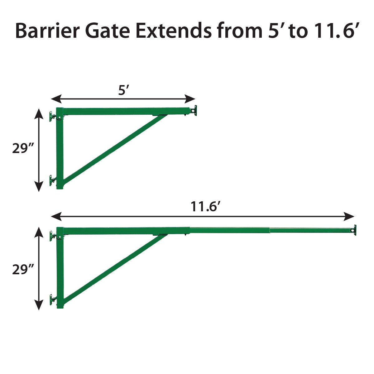FIRST DEFENSE 11.76-ft x 2.37-ft Green Steel Driveway Gate