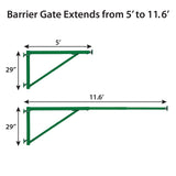 FIRST DEFENSE 11.76-ft x 2.37-ft Green Steel Driveway Gate