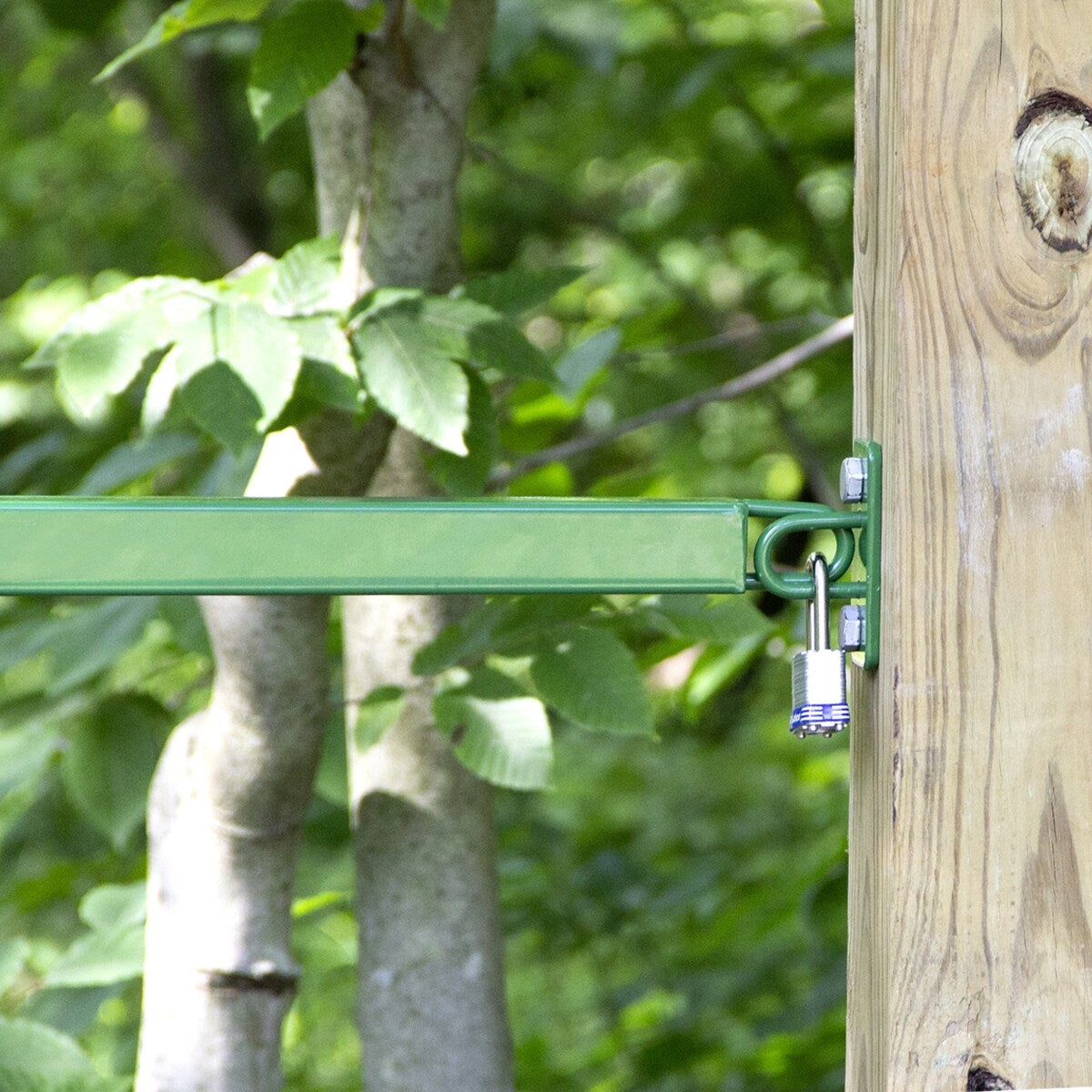 FIRST DEFENSE 11.76-ft x 2.37-ft Green Steel Driveway Gate