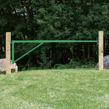 FIRST DEFENSE 11.76-ft x 2.37-ft Green Steel Driveway Gate