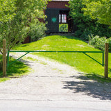 FIRST DEFENSE 11.76-ft x 2.37-ft Green Steel Driveway Gate