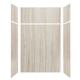 Expressions 32 in. x 60 in. x 72 in. 3-Piece Easy Up Adhesive Alcove Shower Wall Surround in White - Super Arbor