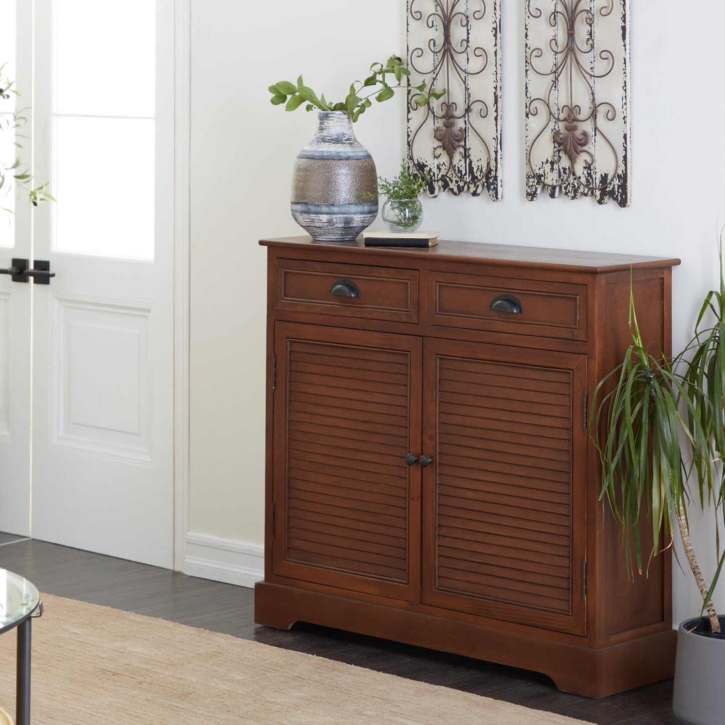 Grayson Lane Brown Pine 2-Drawer Accent Chest