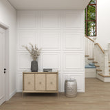 Grayson Lane Gray Upholstered Front Panel 1 Shelf and 3 Doors Accent Chest