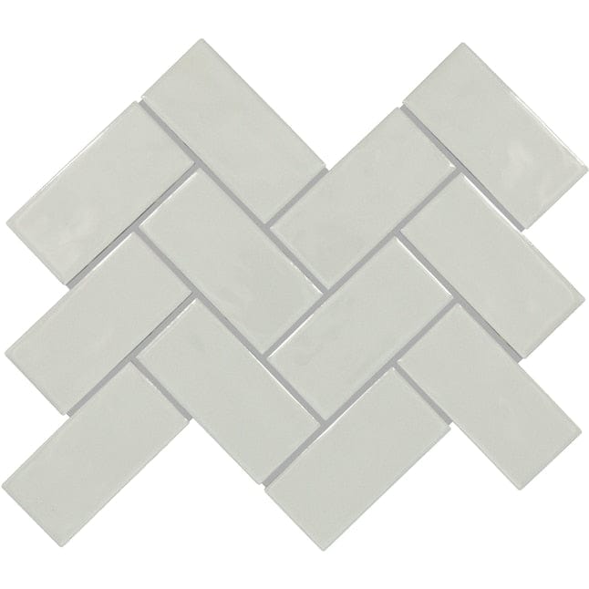 American Olean Hillcrest Ridge Ideal Gray 12-in x 14-in Glossy Ceramic Herringbone Patterned Wall Tile (8.04-sq. ft/ Carton)