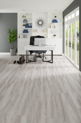 STAINMASTER (Sample) Beeson Oak Waterproof Wood Look Interlocking Luxury Vinyl Plank, 12-mil Wear Layer, 9.05-in x 12-in