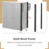Bybafun Black Mdf Base with Wood Top Rolling Kitchen Cart (18.5-in x 54.33-in x 36.22-in)