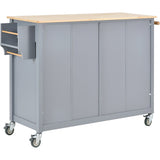 Bybafun Gray Mdf Base with Wood Top Rolling Kitchen Cart (18.5-in x 54.33-in x 36.22-in)