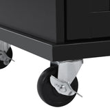Bybafun Black Mdf Base with Wood Top Rolling Kitchen Cart (18.1-in x 50.8-in x 36.2-in)