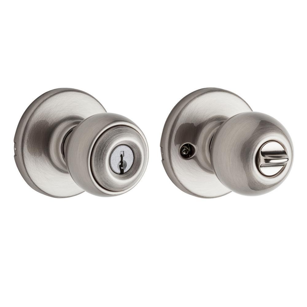 Polo Satin Nickel Keyed Entry Door Knob Featuring Microban Antimicrobial Technology - Super Arbor