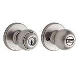 Polo Satin Nickel Keyed Entry Door Knob Featuring Microban Antimicrobial Technology - Super Arbor
