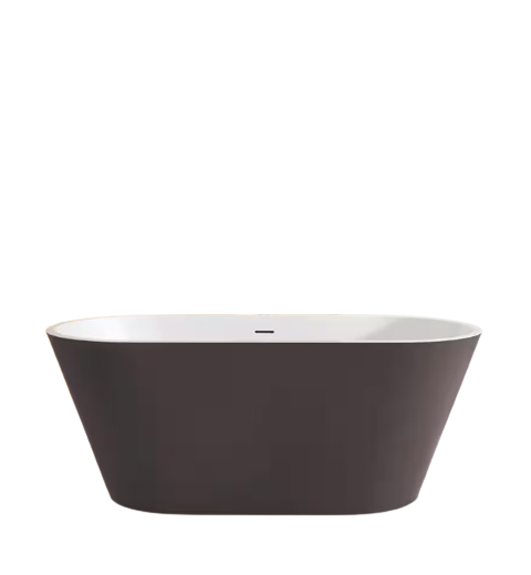 67 in. x 29.5 in. Acrylic Free Standing Soaking Tub Flatbottom Freestanding Bathtub with Chrome Drain in Matte Grey