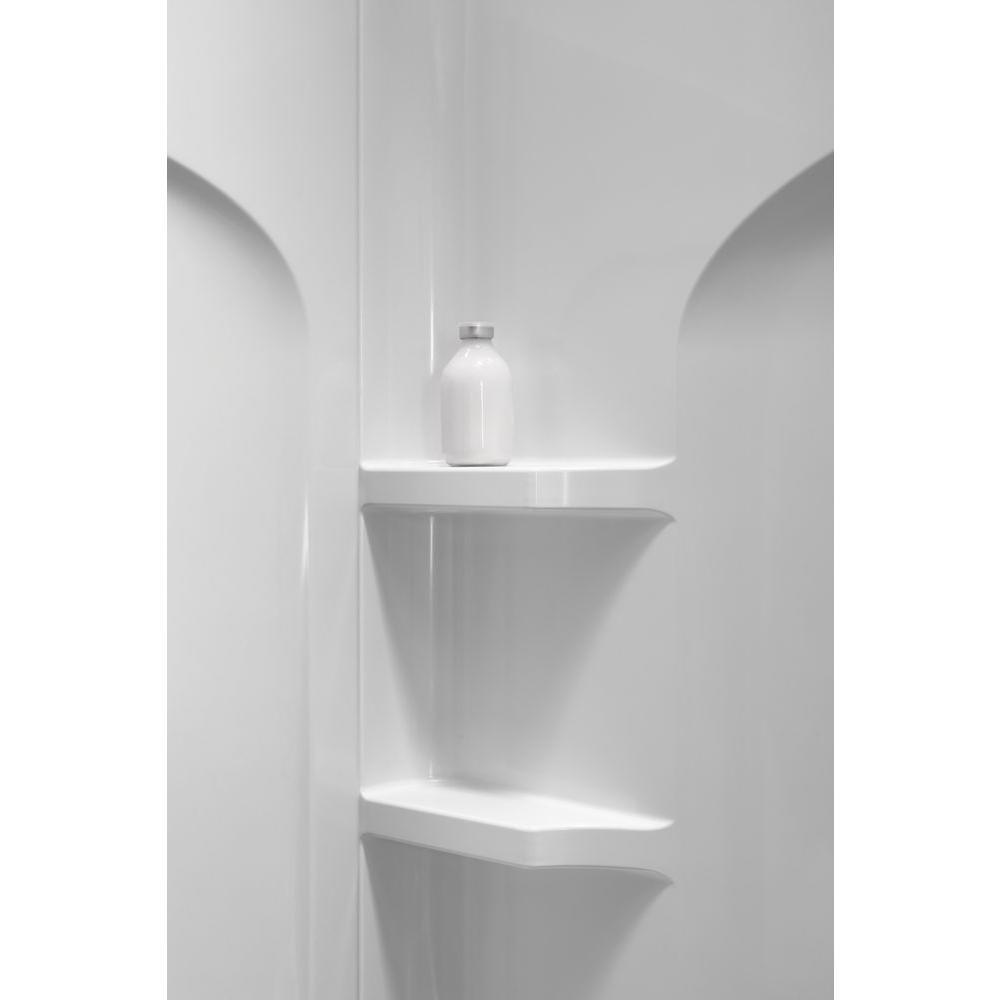 Ensemble 33-1/4 in. x 60 in. x 55-1/4 in. 3-piece Direct-to-Stud Shower Wall Set in White - Super Arbor