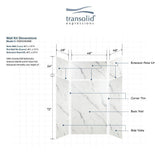 Expressions 48 in. x 48 in. x 96 in. 4-Piece Easy Up Adhesive Alcove Shower Wall Surround in Bianca - Super Arbor