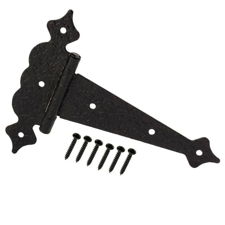 Everbilt 6 in. Black Decorative Hammered Gate Tee Hinge