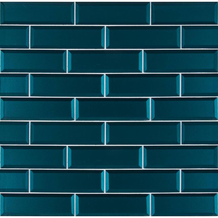 MSI Verde Azul Beveled 2.5 in. x 9 in. x 8mm Glossy Glass Blue Subway Tile (5.6 sq. ft. / case)