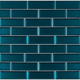 MSI Verde Azul Beveled 2.5 in. x 9 in. x 8mm Glossy Glass Blue Subway Tile (5.6 sq. ft. / case)