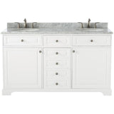Highclere 72 in. W x 22 in. D Double Bath Vanity in Cocoa with Natural Carrara Marble Vanity Top in White - Super Arbor
