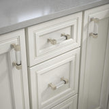 Classic Square 3 in. (76mm) Center-to-Center Classic Satin Nickel and Clear Glass Bar Drawer Pull - Super Arbor