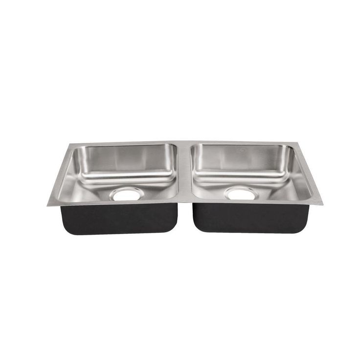 Double Bowl, Undermount Sink, ADA, 18-Gauge Stainless Steel, 2-Compartment, I.D. 18 in. x 32 in. x 5.5 in. - DCR