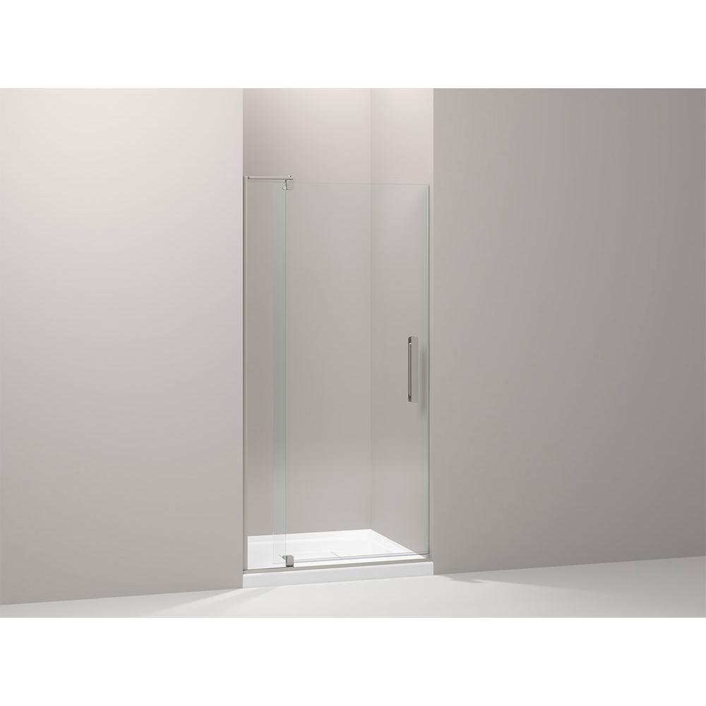 Revel 36 in. W x 70 in. H Frameless Pivot Shower Door in Anodized Brushed Nickel with Handle - Super Arbor