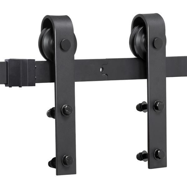 8Ft Sliding Barn Door Hardware Kit Set Antique Style Single Closet Wood Track System Black