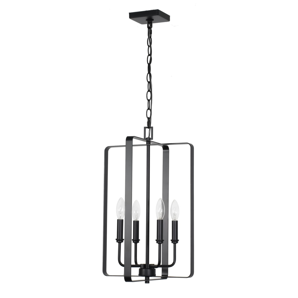 Progress Lighting McColl 4-Light Matte Black Transitional Chandelier