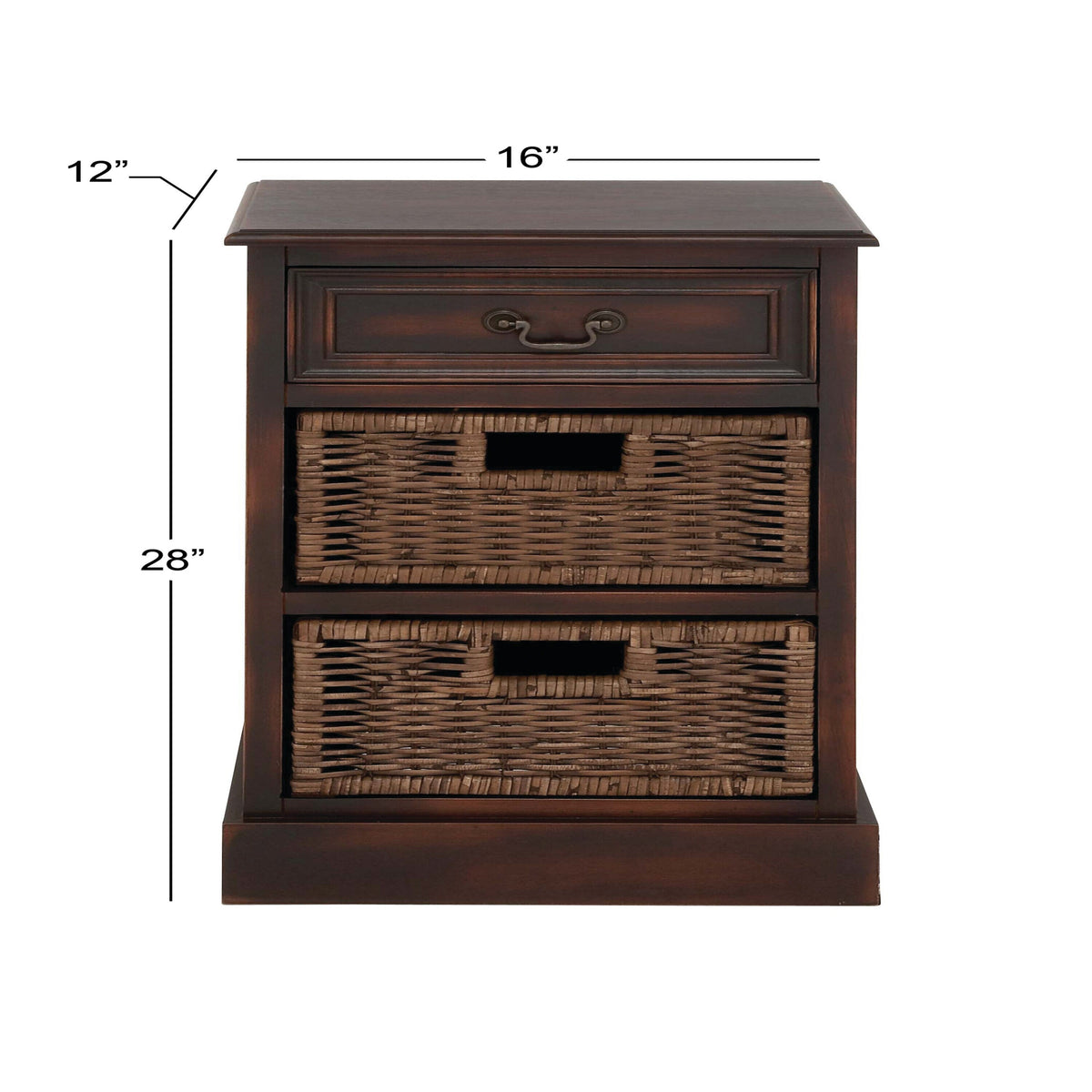 Grayson Lane Dark Brown Matte Fir 1-Drawer Accent Chest