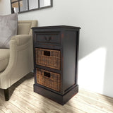 Grayson Lane Dark Brown Matte Fir 1-Drawer Accent Chest